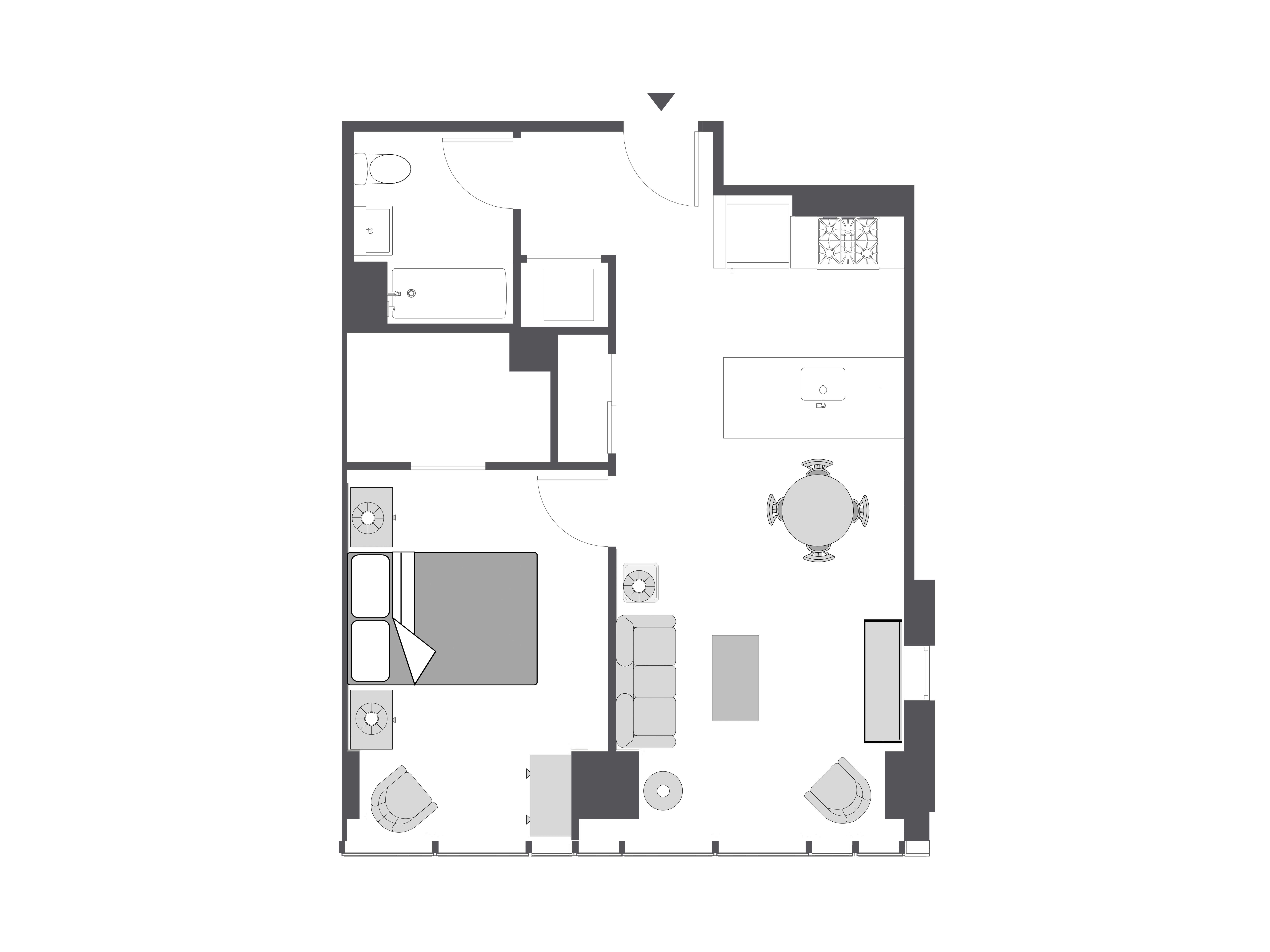 Floor plan with furniture